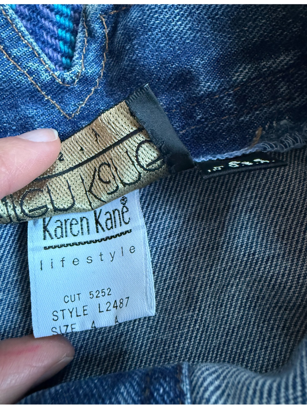 Vintage Karen Kane Button-Front Denim Maxi Skirt - Blue - Picture 7 of 11